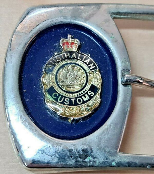 OBSOLETE AUSTRALIAN CUSTOMS UNIFORM BELT BUCKLE 1980'S