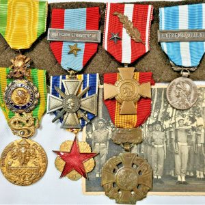 POST WW2 FRENCH INDOCHINA FOREIGN LEGION BRAVERY AND WOUNDED ACTION MEDAL GROUP