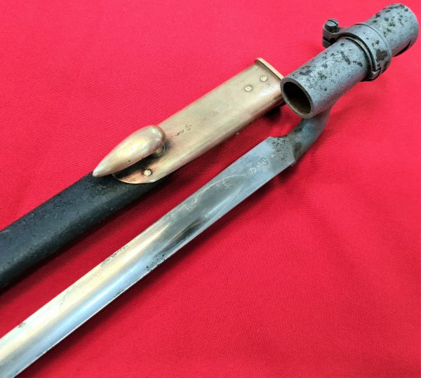 PRE WW1 BRITISH AUSTRALIAN 1876 84 SOCKET BAYONET & SCABBARD MARTINI HENRY RIFLE