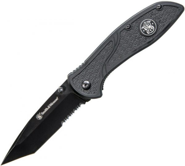 SMITH AND WESSON 1084311 BLACK TANTO PARTIALLY SERRATED