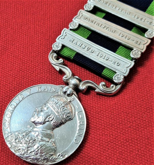 SYCE KHAN 4/3 GURKHA RIFLES INDIA GENERAL SERVICE MEDAL WW1 SERVICE WAZIRISTAN