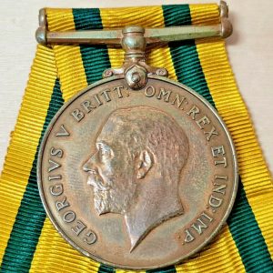 WW1 TWICE WOUNDED TERRITORIAL SERVICES WAR MEDAL 1974 PARSONS VILLERS BRETONNEUX