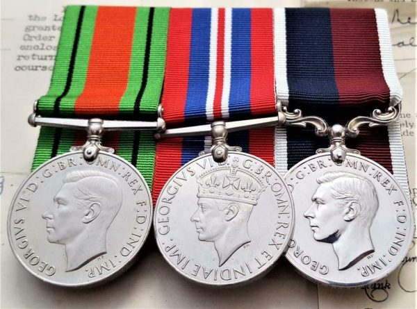 WW2 BRITISH ROYAL AIR FORCE SERVICE & LONG SERVICE MEDALS PILOT OFFICER NICHOLLS