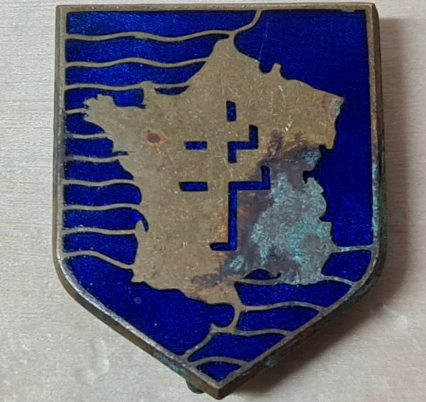 WW2 ERA FREE FRENCH FORCES 2ND ARMOURED DIVISION UNIFORM BADGE FRANCE