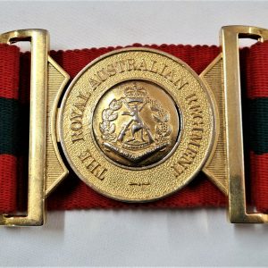 1970's 1980's ARMY ROYAL AUSTRALIAN REGIMENT UNIFORM STABLE BELT & BUCKLE HOBSON