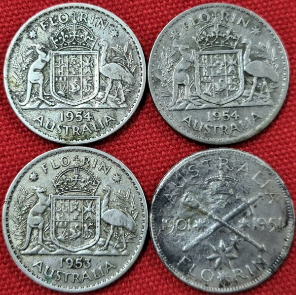 AUSTRALIAN PRE DECIMAL FLORIN COINS