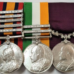 BOER WAR AND LONG SERVICE MEDAL GROUP 3678 WILLIAM NORTH 18TH HUSSARS & WW1