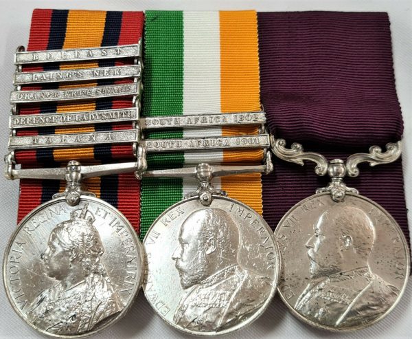 BOER WAR AND LONG SERVICE MEDAL GROUP 3678 WILLIAM NORTH 18TH HUSSARS & WW1