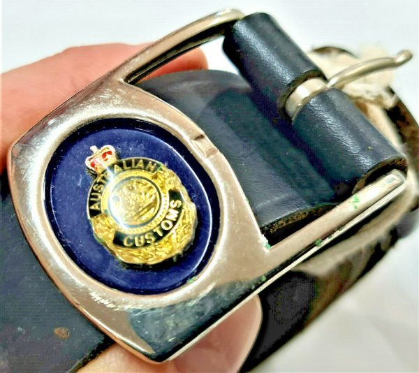 OBSOLETE AUSTRALIAN CUSTOMS UNIFORM BELT & BUCKLE 1980'S