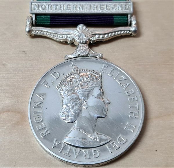 POST WW2 BRITISH GENERAL SERVICE MEDAL NORTHERN IRELAND SERVICE RAF DAVIES