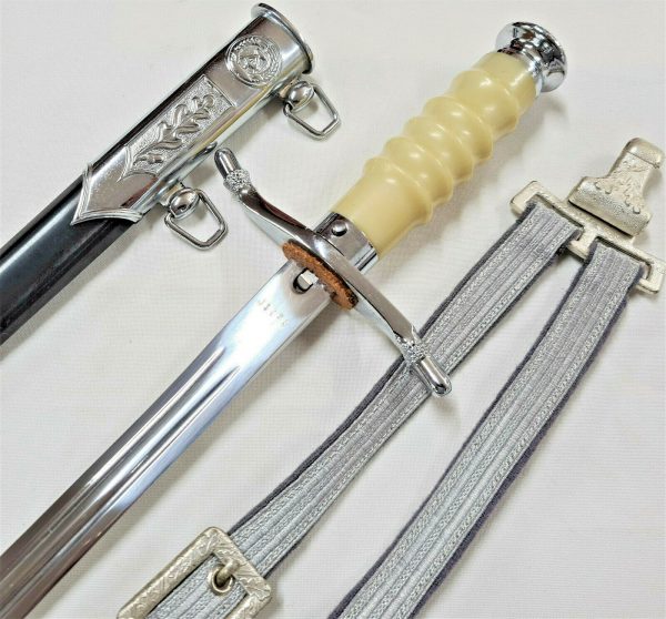 POST WW2 EAST GERMAN ARMY OFFICER'S INIFORM DAGGER, SCABBARD & HANGERS KNIFE DDR