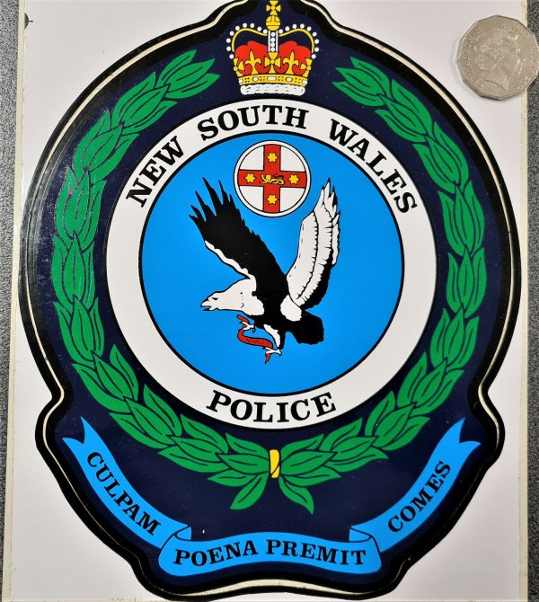 POST WW2 ERA OBSOLETE AUSTRALIAN NSW POLICE CAR FORCE STICKER LOT 1