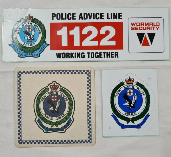 POST WW2 ERA OBSOLETE AUSTRALIAN NSW POLICE FORCE STICKER LOT