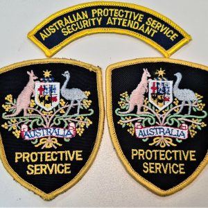 POST WW2 ERA OBSOLETE AUSTRALIAN PROTECTIVE SERVICES UNIFORM PATCHES LOT 1