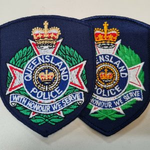 POST WW2 ERA OBSOLETE AUSTRALIAN QUEENSLAND POLICE FORCE UNIFORM PATCHES lot 1