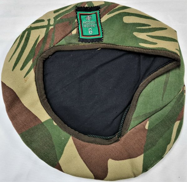 POST WW2 VINTAGE ARMY RHODESIAN REGIMENT 6th BATTALION CAMOUFLAGE UNIFORM BERET