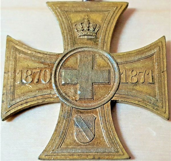 PRE WW1 GERMANY KINGDOM OF BADEN WAR HELPER VOLUNTARY RELIEF WORK CROSS MEDAL