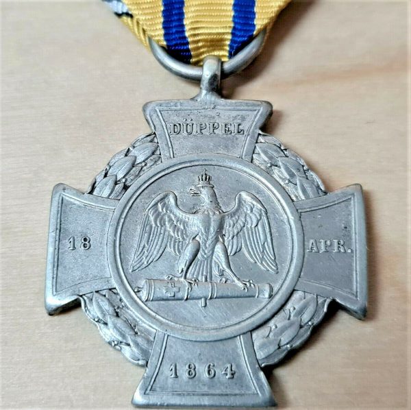 PRE WW1 KINGDOM PRUSSIA DUPPEL CROSS WAR WITH DENMARK MEDAL 1864 GERMANY