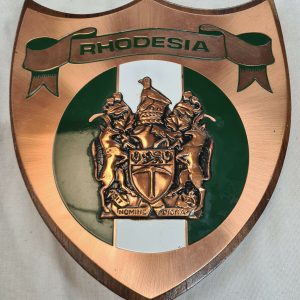 VINTAGE RHODESIAN DEFENCE FORCE WOODEN WALL PLAQUE