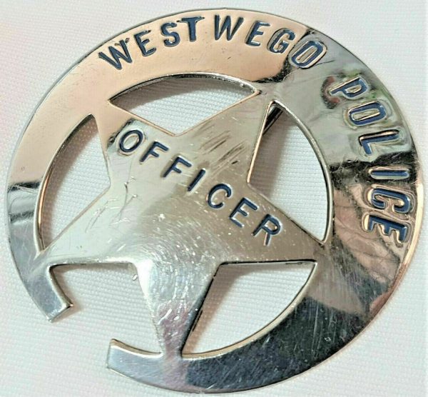 VINTAGE US LOUISIANA WESTWEGO POLICE DEPARTMENT UNIFORM BADGE