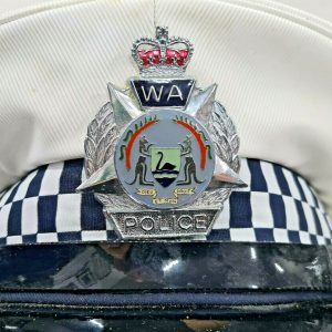 Vintage Western Australian Police ‘white’ uniform peaked cap 1980's