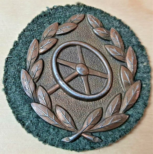 WW2 GERMAN ARMY DRIVER QUALIFICATION UNIFORM BADGE BRONZE