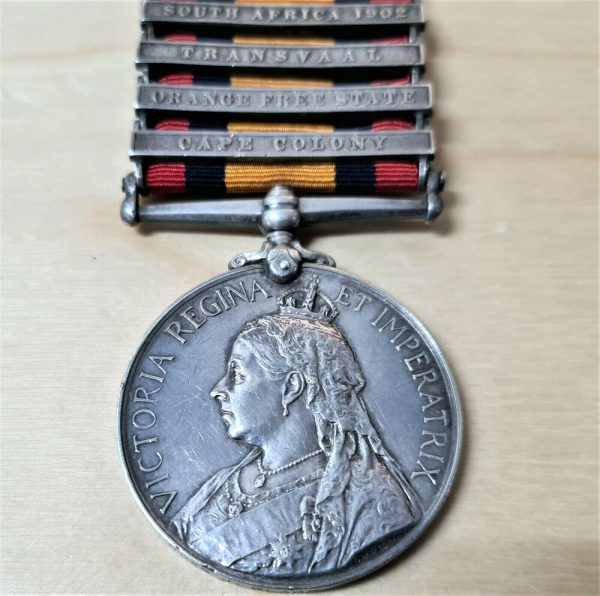 2932 BUGLER BLACK HIGHLAND LIGHT INFANTRY QUEENS SOUTH AFRICA MEDAL INDIA & WW1