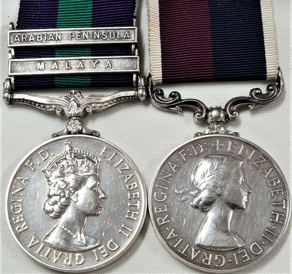 GENERAL SERVICE MEDALS MALAYA ARABIAN PENINSULA CPL BROWNING ROYAL AIR FORCE RAF