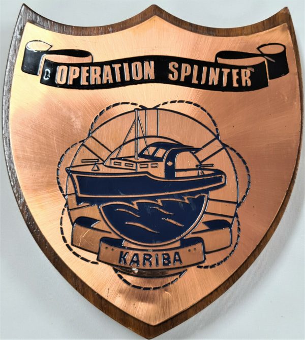 VINTAGE RHODESIAN ARMY OPERATION SPLINTER KARIBA WOODEN WALL PLAQUE