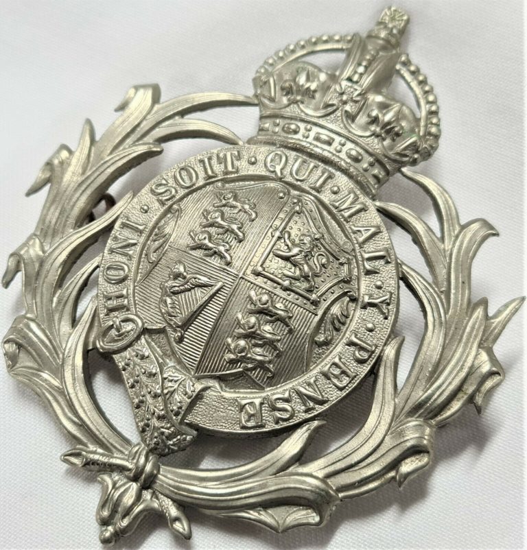 WW1 WW2 ERA OBSOLETE BRITISH COLONIAL POLICE FORCE UNIFORM CAP BADGE - Image 2