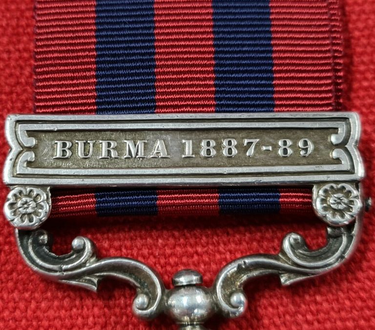 INDIA GENERAL SERVICE MEDAL BURMA 1887-89 2553 SGT FINLAY NORFOLK REGIMENT - Image 3