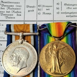 POW MARCH 1918 WW1 MEDALS 114590 HORSFALL 104TH BRIGADE ROYAL FIELD ARTILLERY PRISONER OF WAR