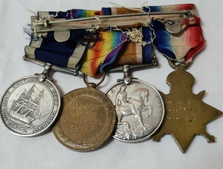 WW1 LONG SERVICE MEDAL GROUP PETTY OFFICER LYNE ROYAL NAVY SERVED 22 YEARS - Image 3