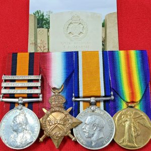 BOER WAR & WW1 DIED OF WOUNDS YPRES MEDALS 1865 THOMAS MARSH RIFLE BRIGADE ARMY