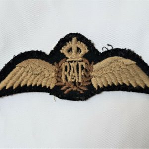 100% GENUINE WW2 ROYAL AIR FORCE WOVEN PILOT QUALIFICATION WINGS BADGE