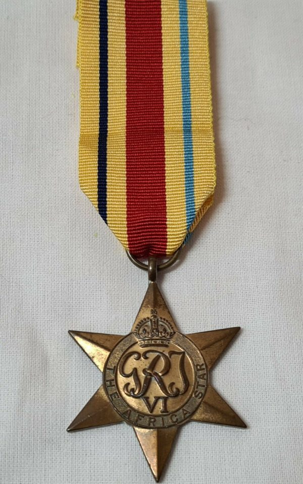 33599 FLIGHT SERGEANT DREW RAAF WW2 THE AFRICA STAR MEDAL RIBBON ANZAC