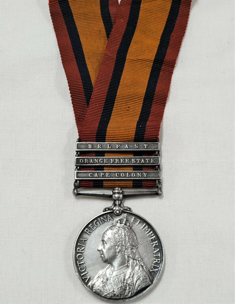 BOER WAR MEDAL PTE MEGGET, GORDON HIGHLANDERS. BELFAST, O.F.S. & CAPE COLONY. - Image 2