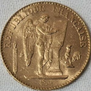 FRANCE 20 FRANCS GUARDIAN ANGEL GOLD COIN 1897 PARIS MINT