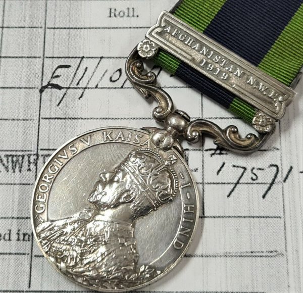 INDIA GENERAL SERVICE MEDAL 1908 AFGHANISTAN 6488 FINCHAM YORKSHIRE REGIMENT