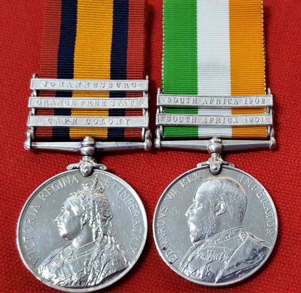 KINGS OWN SCOTTISH BOER WAR MEDAL PAIR 4259 TEMPLE GALLIPOLI ROYAL FUSILIERS WW1