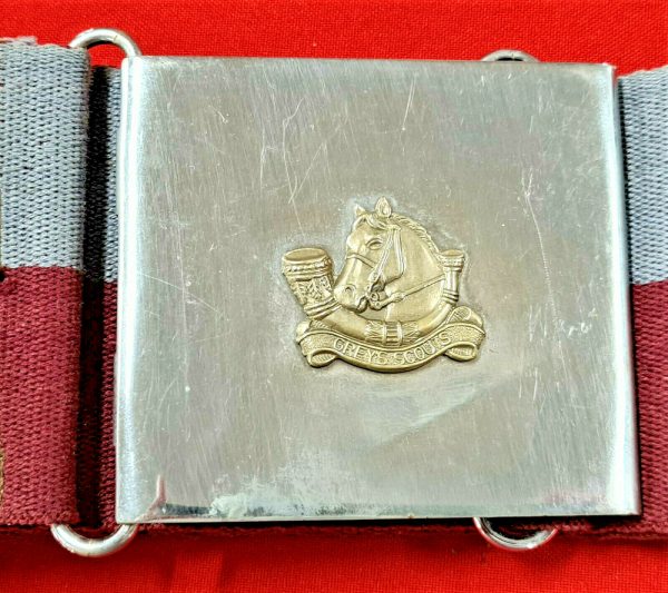 NAMED +WW2 VINTAGE RHODESIAN ARMY GREY SCOUTS UNIFORM STABLE BELT & BUCKLE