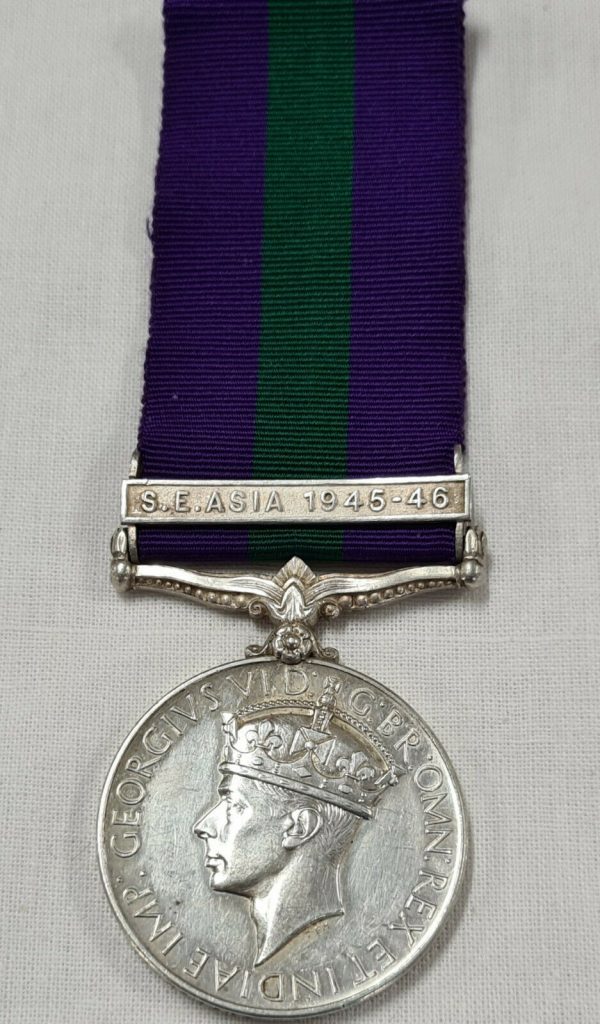 OPERATION MASTERDOM BRITISH GENERAL SERVICE MEDAL FRENCH INDO CHINA 1945 +WW2 - Image 2