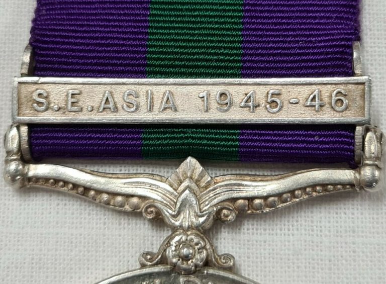 OPERATION MASTERDOM BRITISH GENERAL SERVICE MEDAL FRENCH INDO CHINA 1945 +WW2 - Image 3