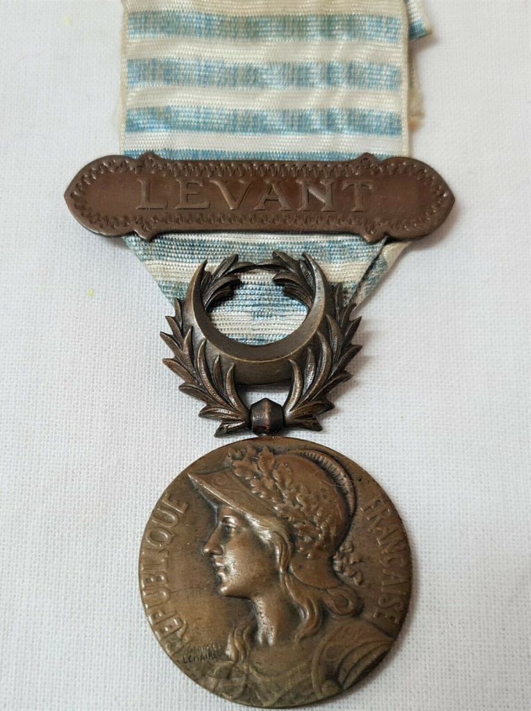 POST WW1 FRENCH SYRIA CAMPAIGN MEDAL LEVANT CLASP ARMY MILITARY - Image 2