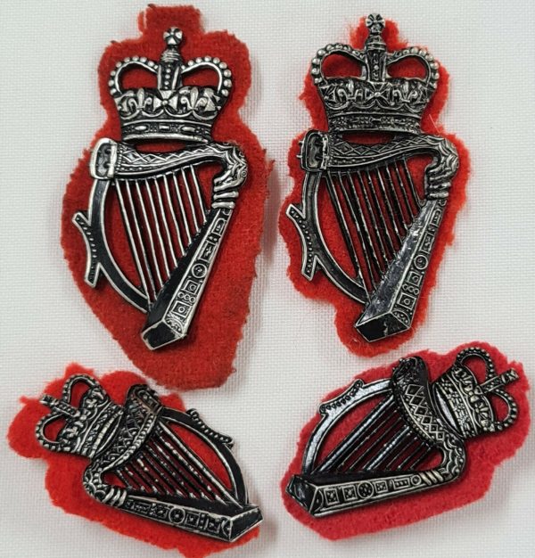 POST WW2 ERA OBSOLETE IRISH HELMET HAT UNIFORM BADGES