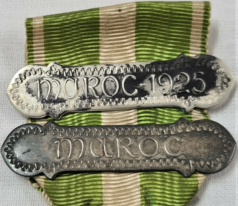 PRE WW1 FRENCH MOROCCO CAMPAIGN MEDAL MAROC & 1925 CLASPS ARMY MILITARY - Image 4