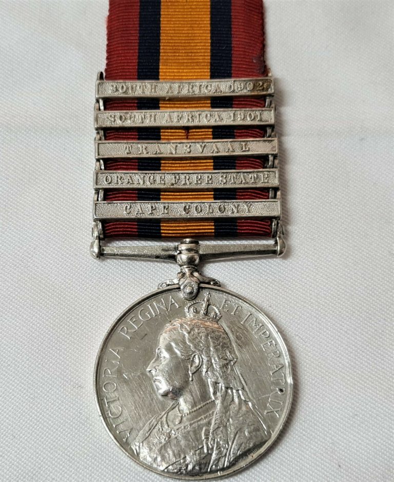 PRE WW1 QUEENS SOUTH AFRICA BOER WAR MEDAL 5 CLASPS VALLANCE 7TH DRAGON GUARDS - Image 2