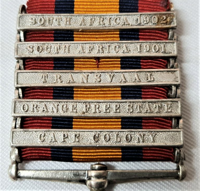 PRE WW1 QUEENS SOUTH AFRICA BOER WAR MEDAL 5 CLASPS VALLANCE 7TH DRAGON GUARDS - Image 3