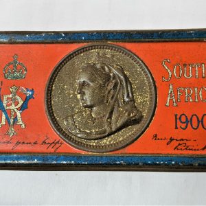 Pre WW1 British Army Boer War era Queen Victoria chocolate tin Australia #2