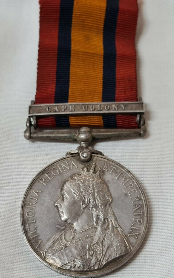 QUEENS SOUTH AFRICA MEDAL TO PTE ANDERSON DORDRECHT DISTRICT VG & CAPE COLONY